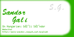 sandor gali business card